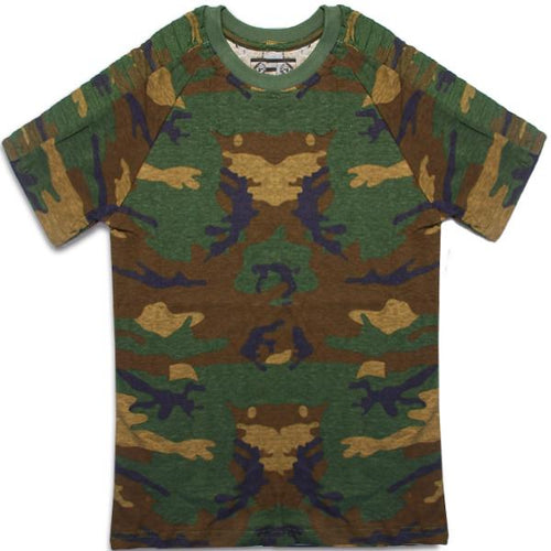 Boys Camo T-Shirt - Olive Green