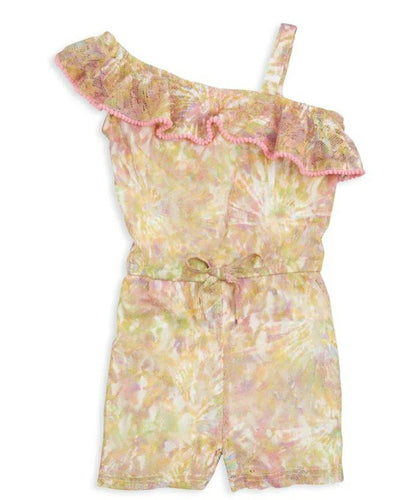 Tie Dye Ruffled Lace Romper